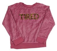 Růžová sametová mikina s nápisem George