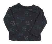 Tmavošedé triko s pejsky Dopodopo