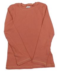 Lososové žebrované triko Next