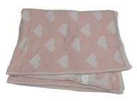 Světlerůžovo-bílá pletená deka se srdíčky John Lewis