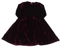 Vínové sametové šaty 