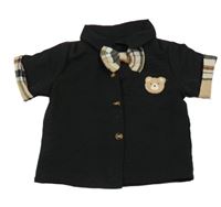 Černá košile s motýlkem a medvědem shein