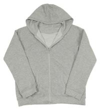 Šedá melírovaná propínací mikina s kapucí Primark