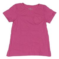 Růžové tričko s kapsičkou 
