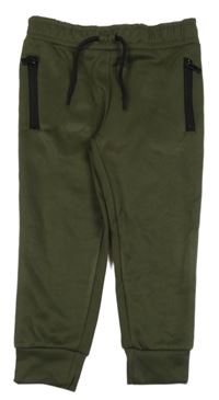 Tmavozelené sportovní tepláky urban