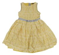Žluto-bílé květované lehké šaty M&S