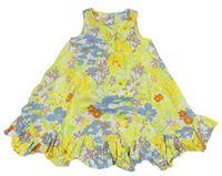 Žluto-barevné lehké květované šaty M&S