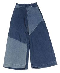 Tmavomodro-modré široké džegíny H&M