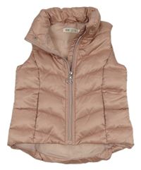 Růžová šusťáková zateplená prošívaná vesta H&M