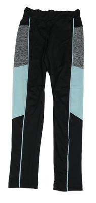 Černo-šedo-světlemodré sportovní legíny Ergeenomixx