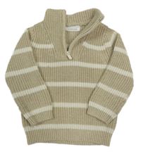 Béžovo-bílý pruhovaný svetr Primark