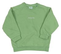 Zelená mikina s nápisem Zara