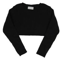 Černý žebrovaný crop svetr Matalan