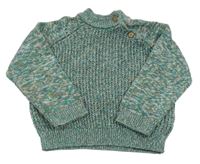 Zeleno-bílo-modrý melírovaný svetr Mothercare