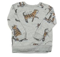 Světlešedá mikina s tygry George