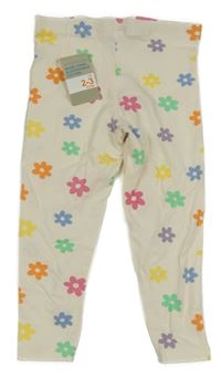 Nové - Smetanovo-barevné květované legíny Primark