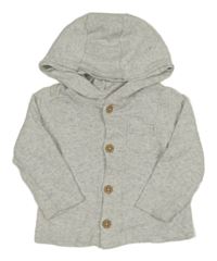 Světlešedá melírovaná lehká propínací mikina s kapucí Carter's