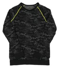 Černo-šedé army funkční triko Crivit