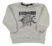 Světlešedá melírovaná mikina s dinem F&F