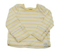 Bílo-žluté žebrované pruhované triko George