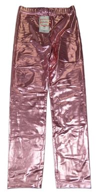 Nové - Růžové lesklé legíny Tu