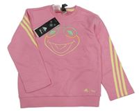 Nové - Růžovo-žlutá mikina s Kermitem Adidas