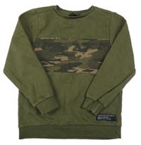 Khaki mikina s army pruhem George