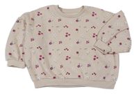 Béžová květovaná oversize mikina Matalan
