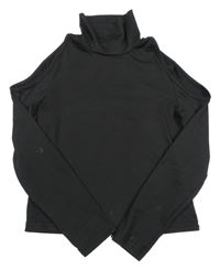 Černý crop rolák s odhalenými rameny Shein
