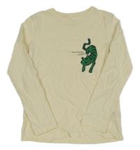 Smetanové triko s tygrem H&M