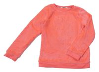 Neonově růžová plyšová mikina s jednorožcem H&M