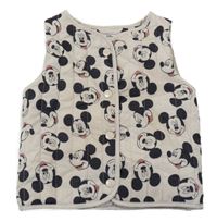 Béžová šusťáková zateplená vesta s Mickeym Primark