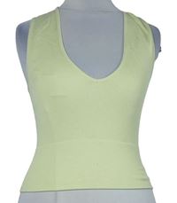 Dámský žlutý žebrovaný elastický crop top Primark 