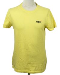 Pánské žluté tričko s logem Superdry 