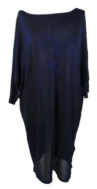 Dámské černo-modré třpytivé svetrové šaty Damsel 