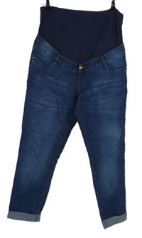 Dámské tmavomodré skinny těhotenské rifle Bonprix 