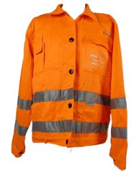 Pánská neonově oranžová pracovní bunda s reflexními pruhy Planam