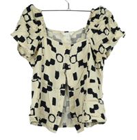 Dámská béžovo-černá vzorovaná crop halenka H&M