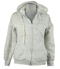 Dámská bílá melírovaná propínací zateplená mikina s kapucí Blue Motion 