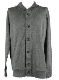 Pánská šedá melírovaná propínací mikina se stojáčkem Livergy 