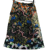 Dámská barevná vzorovaná midi neoprenová sukně H&M