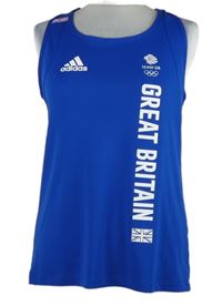 Dámský safírový sportovní funkční top s logem Adidas 