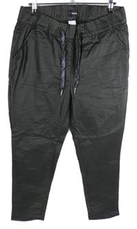 Dámské černé koženkové kalhoty Mia Moda 