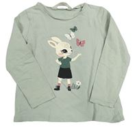 Khaki triko s králíčkem H&M