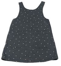 Šedé květinové riflové šaty H&M