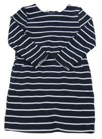 ČErno-bílé pruhované teplákové šaty H&M