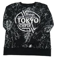 Černo-bílá mikina s nápisem zn. Chapter young