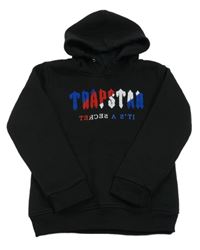 Černá mikina s nápisem a kapucí Trapstar
