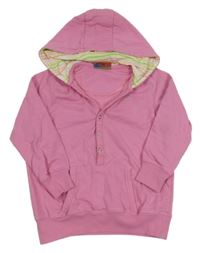 Růžová mikina s hvězdičkou a kapucí 