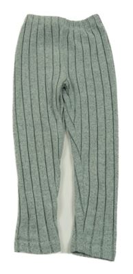 Světlemodro-černé melírované žebrované úpletové legíny Shein